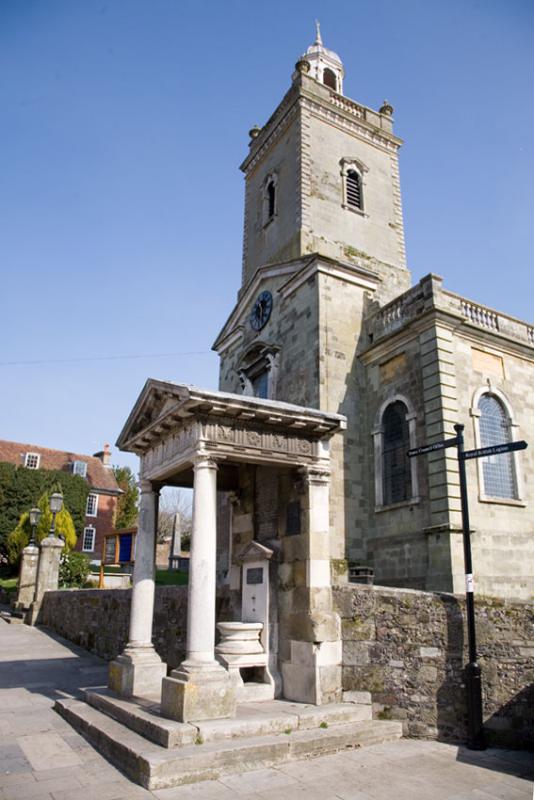 Blandford Fire Monument and Church